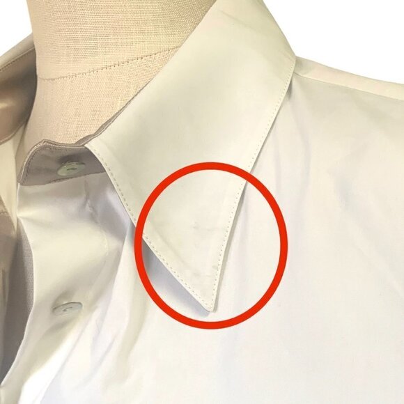 ST. JOHN Cotton Blend Satin Trim Button Down Top Sz 10 #139C - Picture 7 of 14